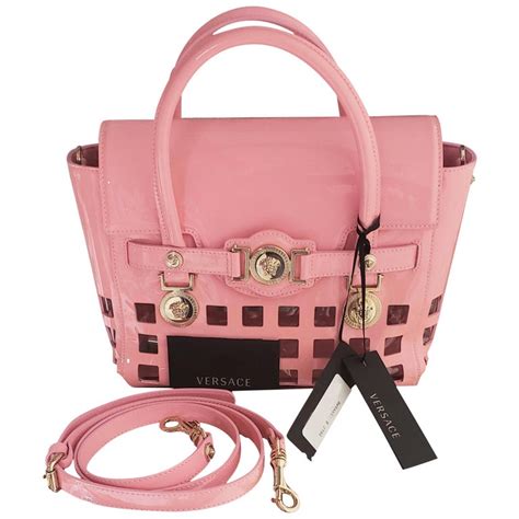 light pink versace bag|Versace black and white purse.